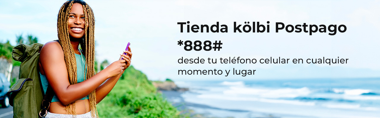 Accedé a la tienda kölbi postpago desde tu celular, marcando *888# y la tecla de llamada