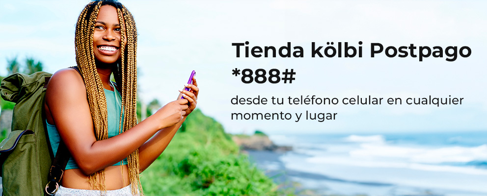 Accedé a la tienda kölbi postpago desde tu celular, marcando *888# y la tecla de llamada