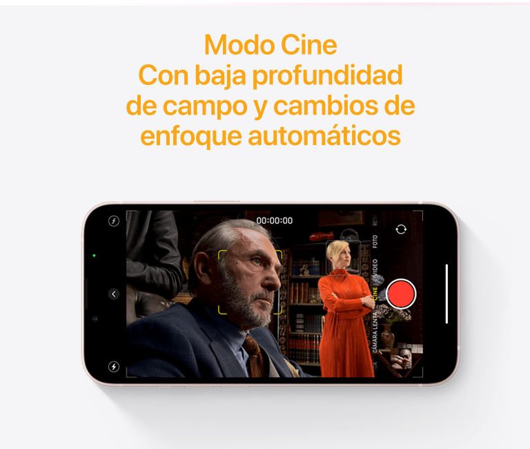 Modo cine con baja profundidad de campo y enfoque automático