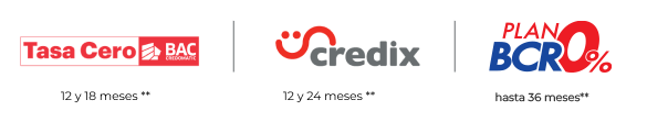 Financiamiento con Credomatic, Credix y BCR