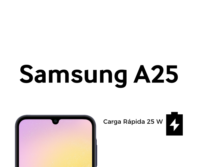 Samsung Galaxy A25 con carga rápida de 25 W