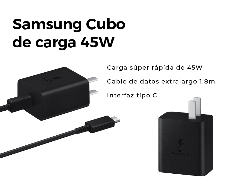 Carga súper rápida máximo de 45W