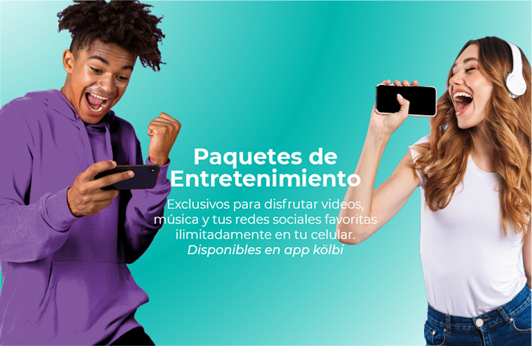 Paquetes Entretenimiento, exclusivos para video, juegos, música o redes sociales