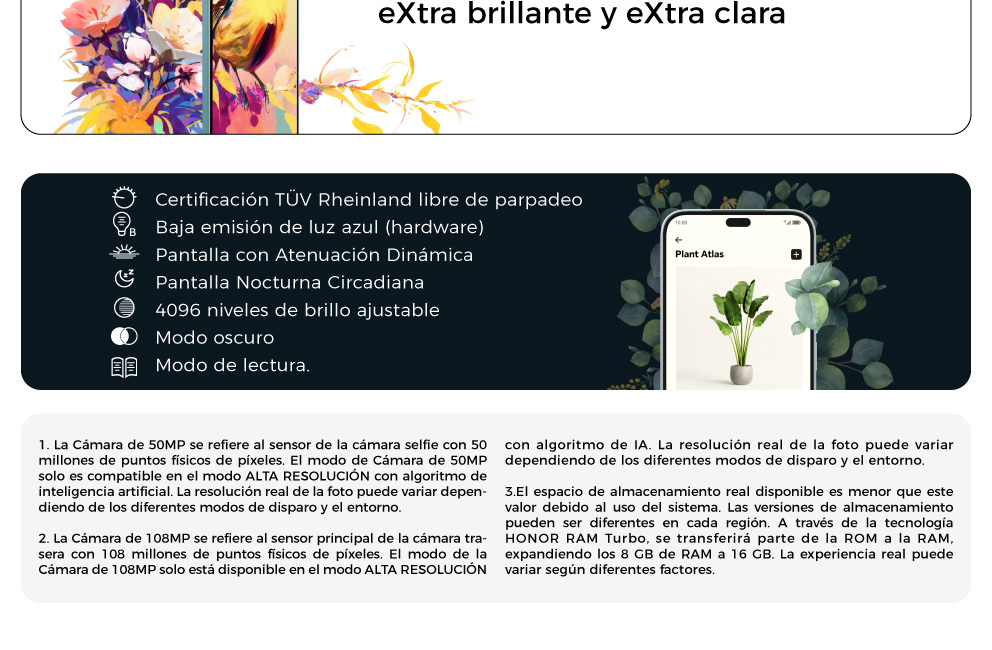 Pantalla AMOLED de alta resolución, eXtra brillante y eXtra clara