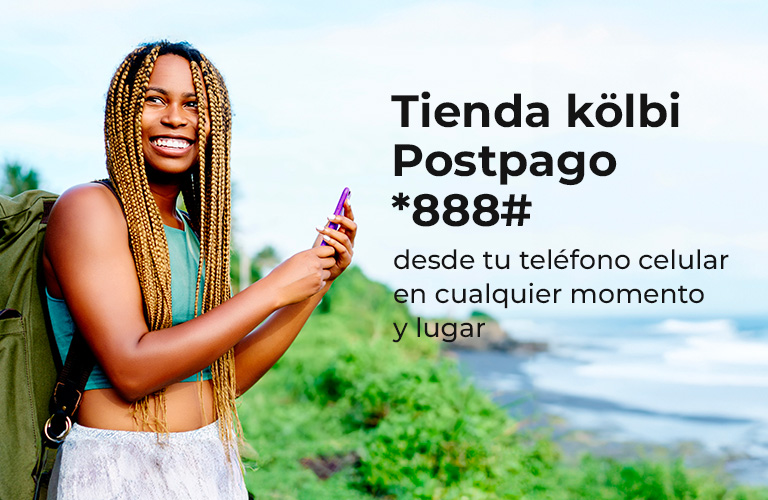 Accedé a la tienda kölbi postpago desde tu celular, marcando *888# y la tecla de llamada