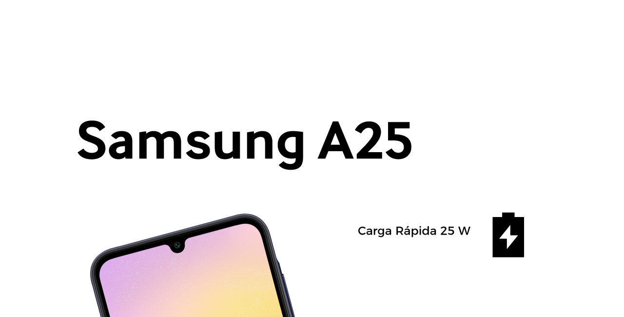 Samsung Galaxy A25 con carga rápida de 25 W