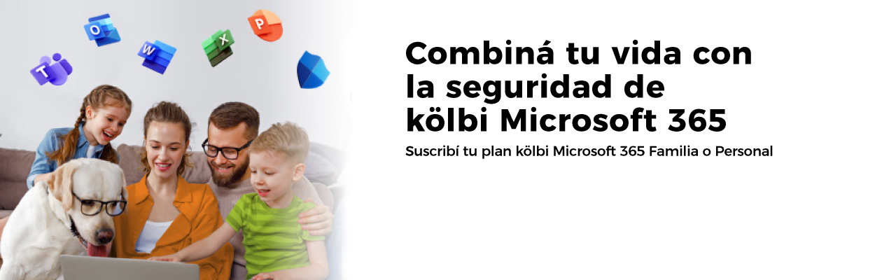 Suscribí tu plan kölbi Microsoft 365 Familia o Personal