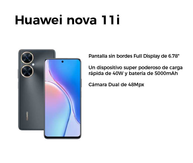 Huawei nova 11i, pantalla sin bordes, full display