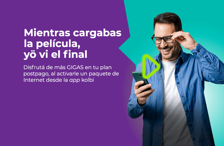 Disfrutá de más GIGAS en tu plan al activarle un paquete de Internet desde la app kolbi.