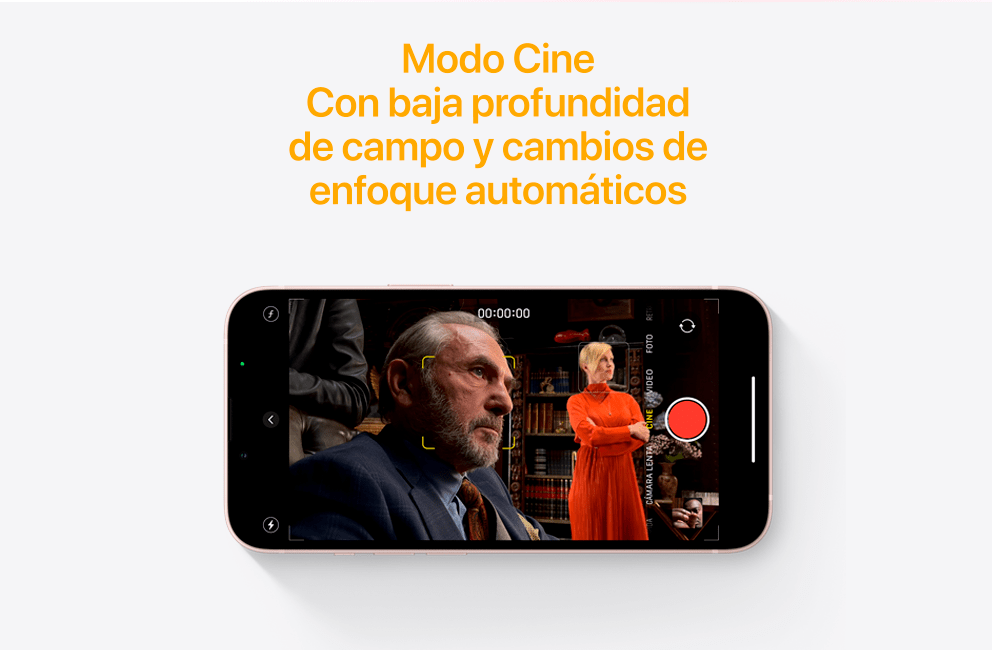 Modo cine con baja profundidad de campo y enfoque automático