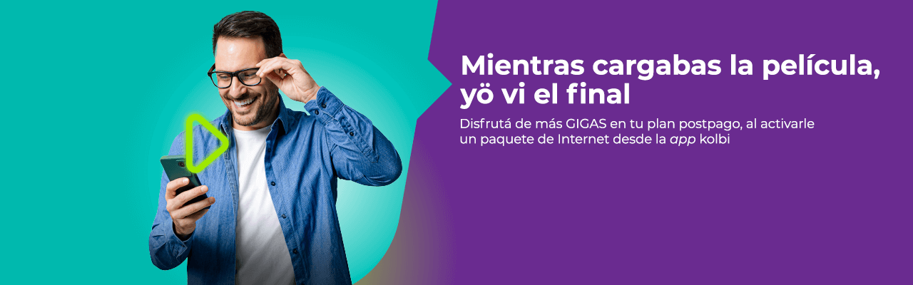 Disfrutá de más GIGAS en tu plan al activarle un paquete de Internet desde la app kolbi.