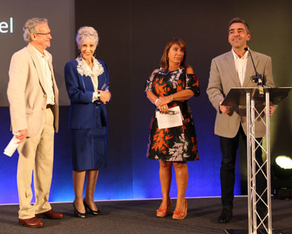 Andrew Collins speaking at Cats Protection's National Cat Awards