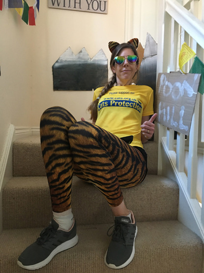 Cat champion fundraiser completes 53km Nepal trek… on her stairs!