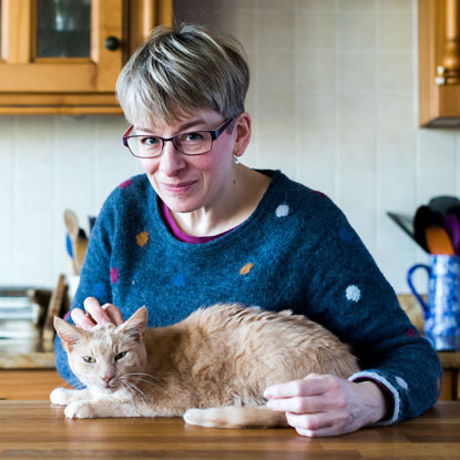 ginger cat and female owner