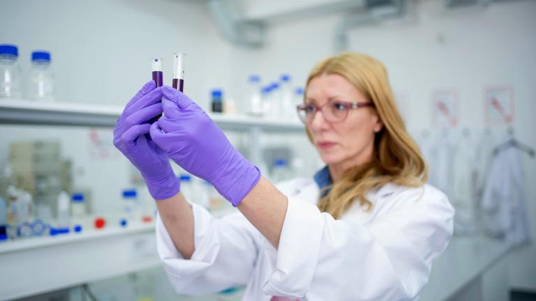 woman in lab