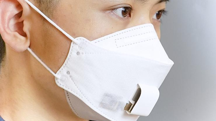 Image of a person wearing the smart facial mask