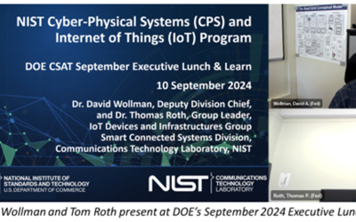 NIST Leaders Overview CPS and IoT Program at DOE Executive Lunch and Learn