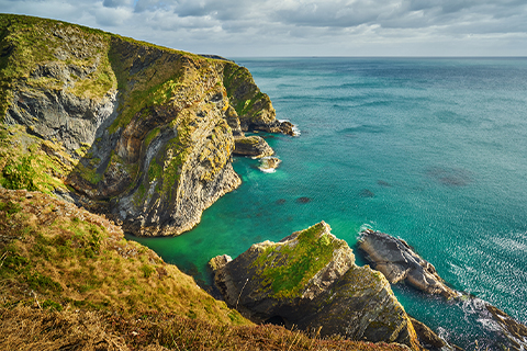 Naturskjønt kystlandskap i Cork i Irland.