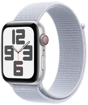 Apple Watch SE mit Gehäuse in Silber