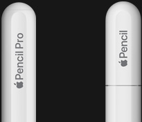 Apple Pencil Pro, okrugla i gravirana olovka Apple Pencil Pro, Apple Pencil USB-C, Apple Pencil s graviranim poklopcem.