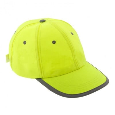 Работна шапка с козирка HÖGERT със светлоотразителна лента - неоново зелена