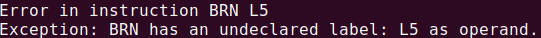 error: Opcode can only have a valid label as operand