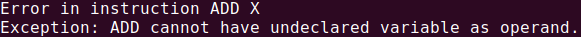 error: Opcode can only have address or variable or constant as operand