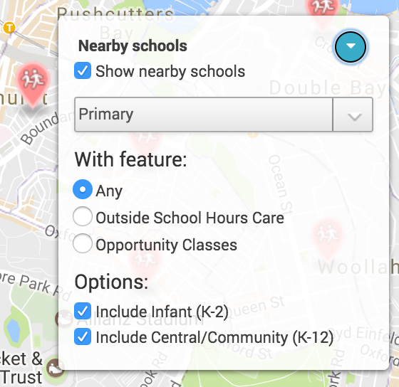 Screenshot of school control, toggled on