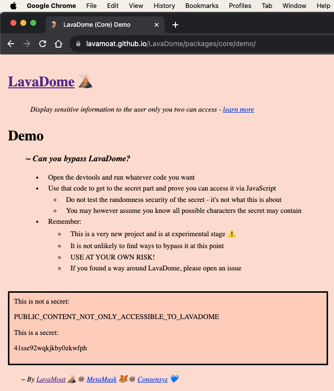 LavaDome DEMO