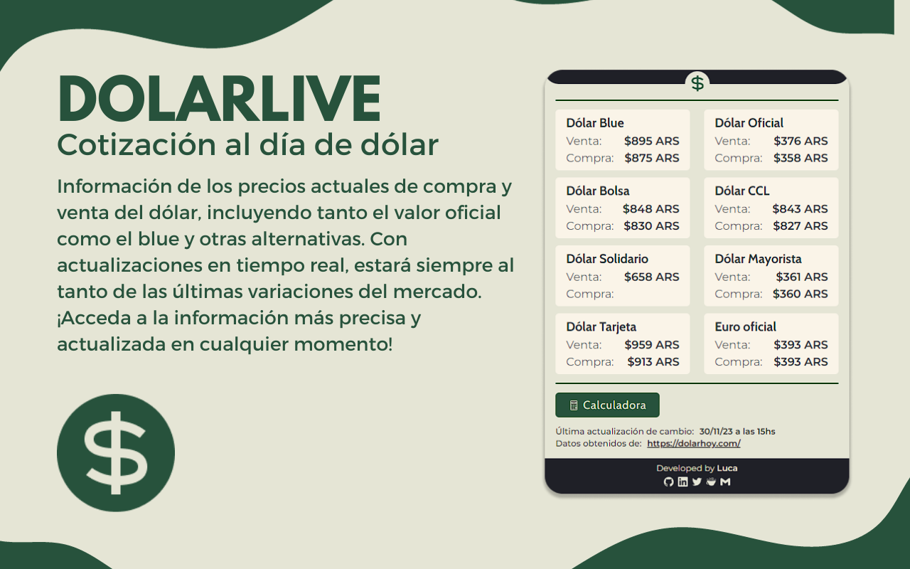 Vista Frontal de DolarLive