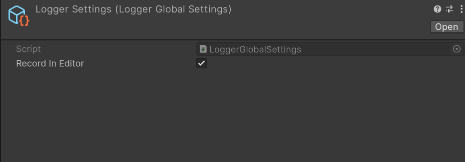 Global settings inspector view.