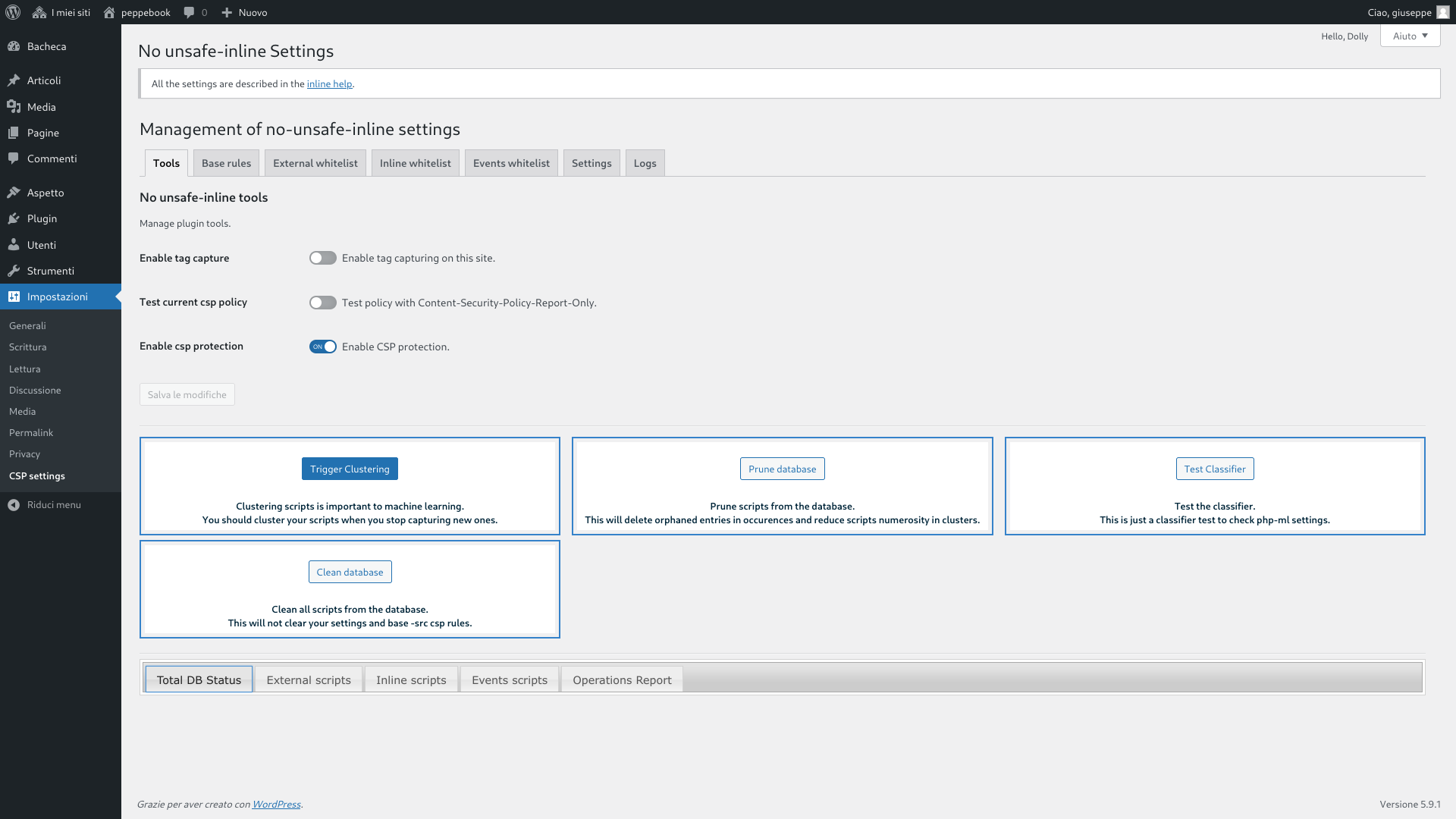 Plugin's tools tab in a multisite enviroment