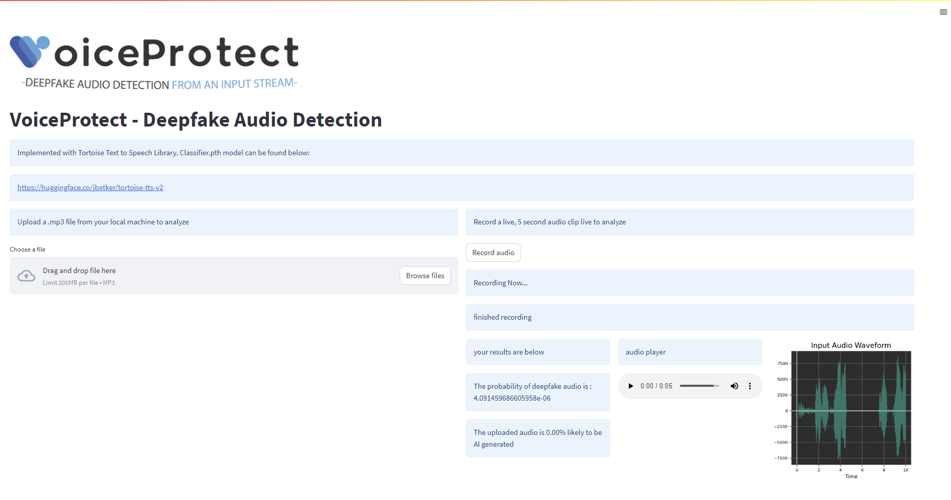 VoiceProtect Screen Shot