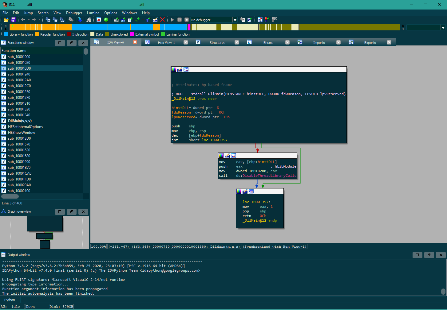 IDA Pro Solarized Theme Windows Screenshot