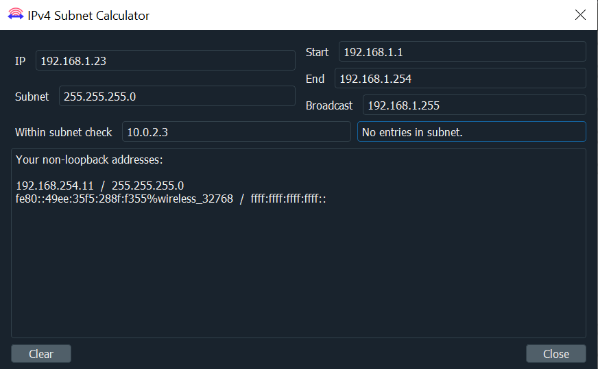 Packet Sender Subnet Calc