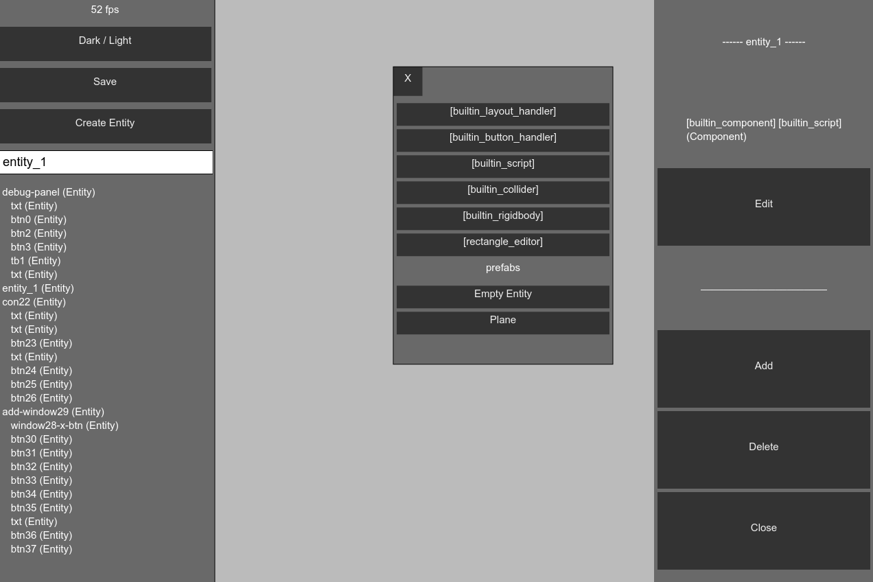 Debug panel screenshot