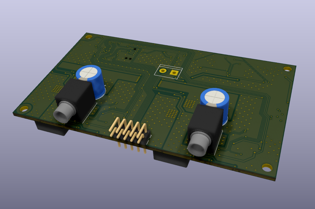 Rendering of the Flux PCB from the bottom