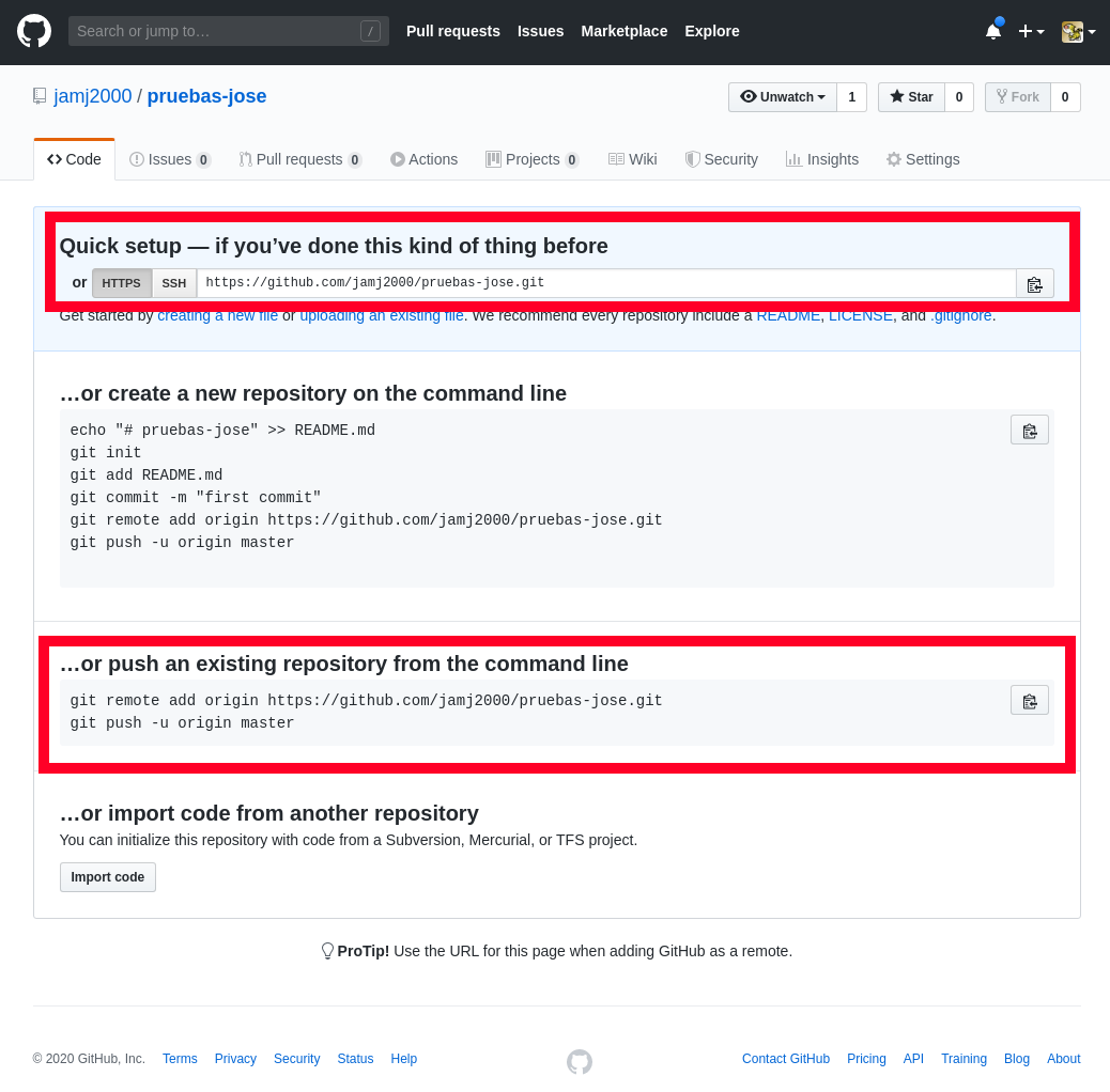 github nuevo repo