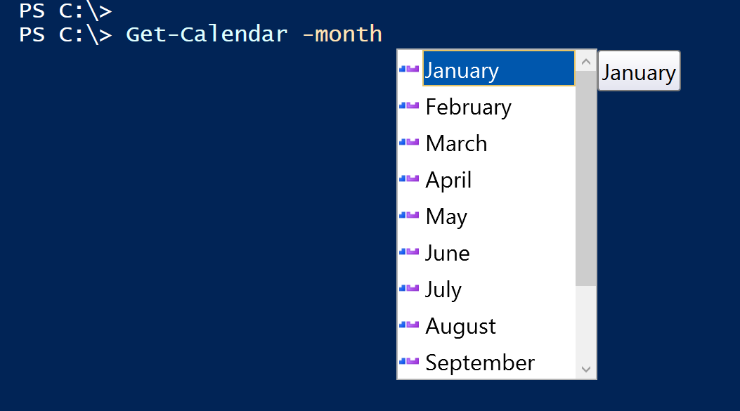 autocomplete months