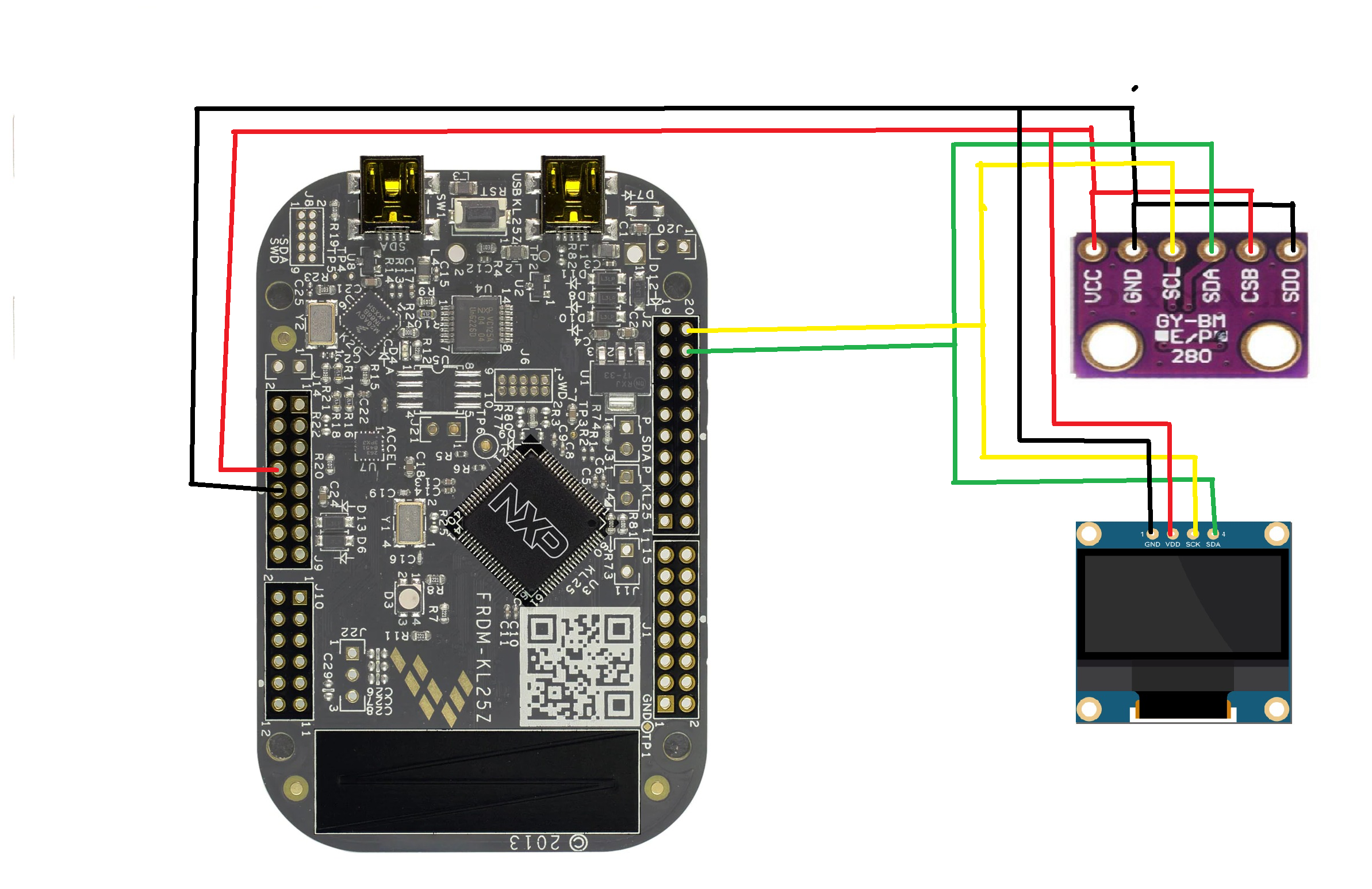 Simple wiring schematic of project