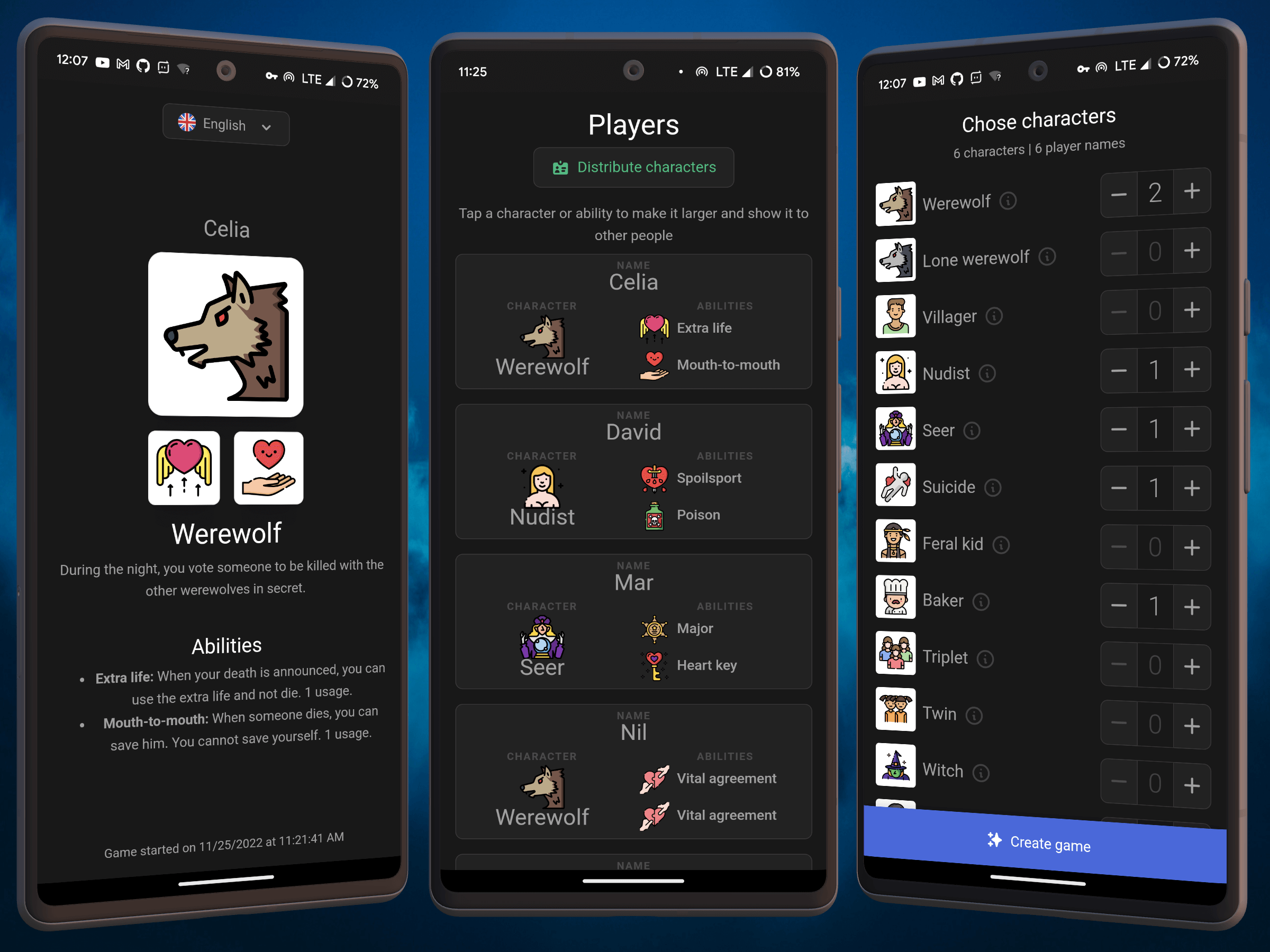 Mockup for dark theme