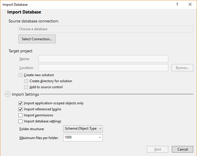 Import database