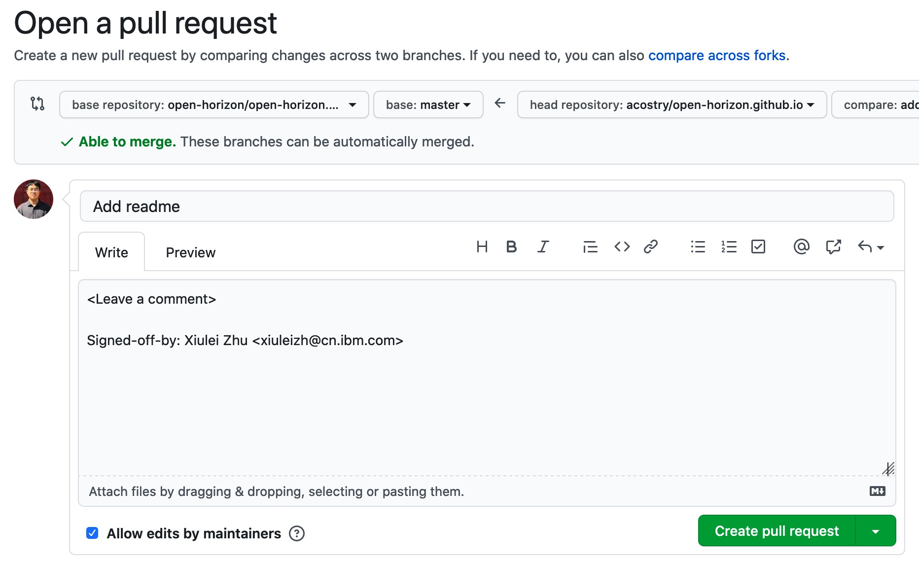 submit pull request