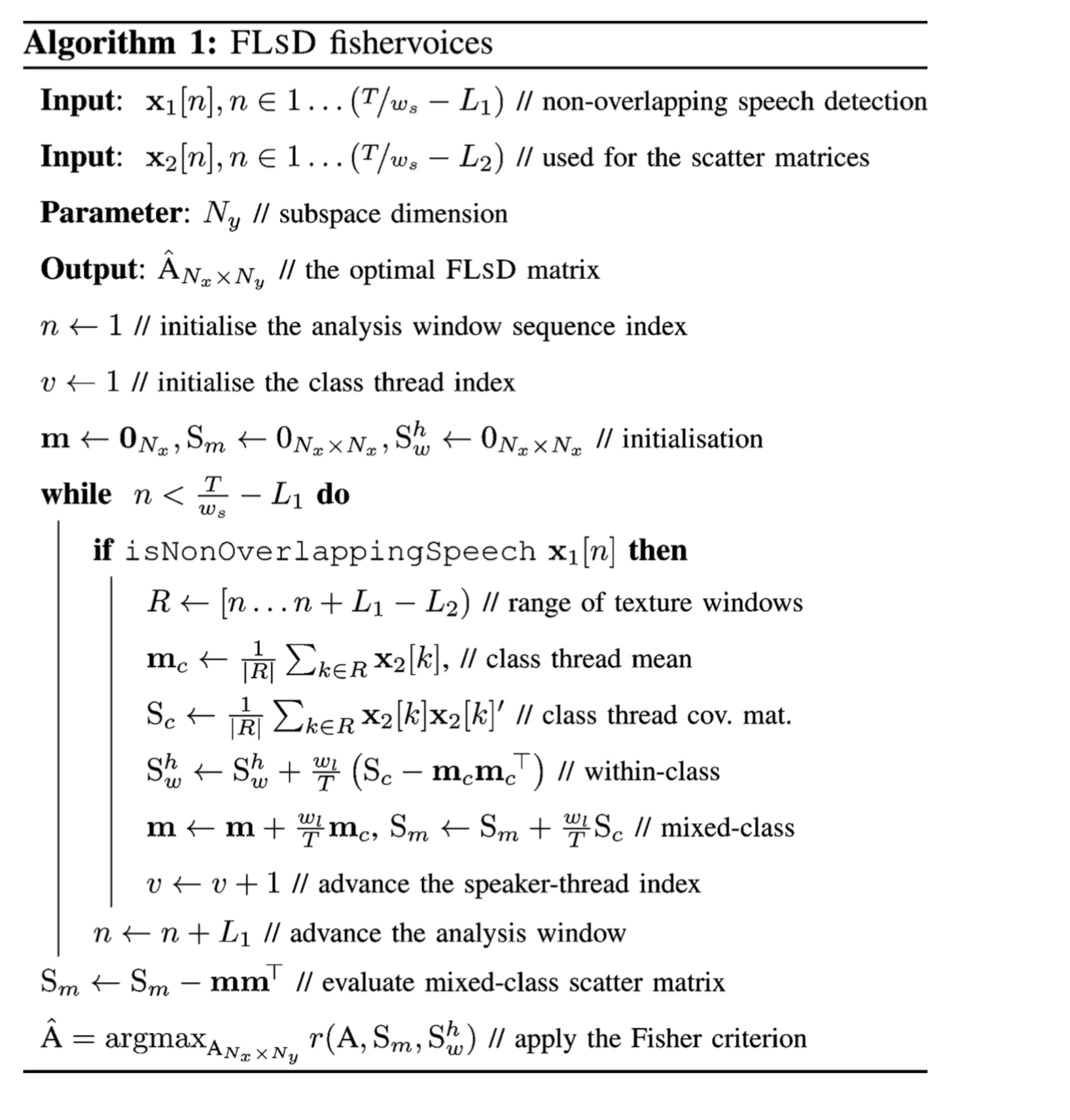 Fisher Algorithm