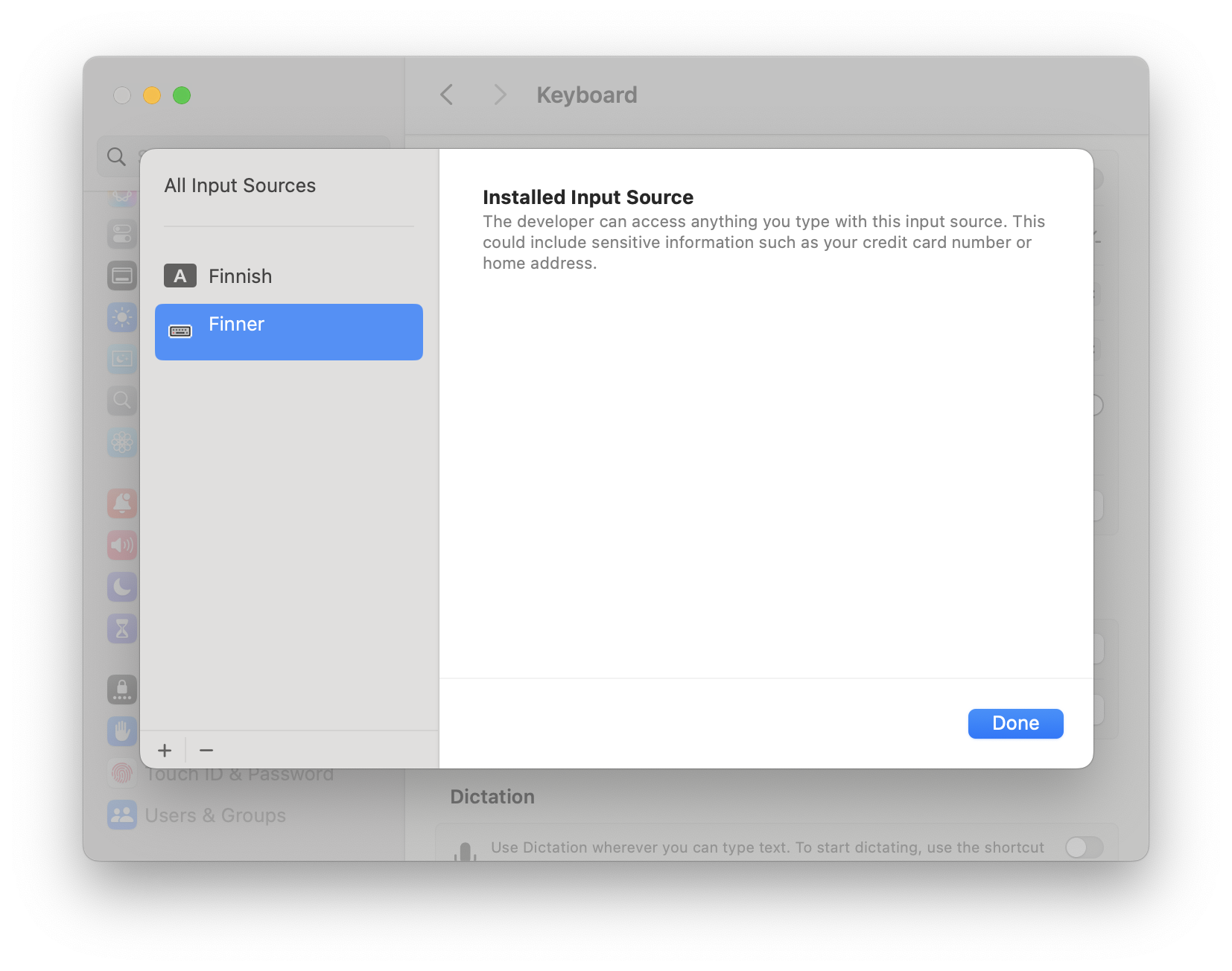 Unwarranted warning in macOS settings