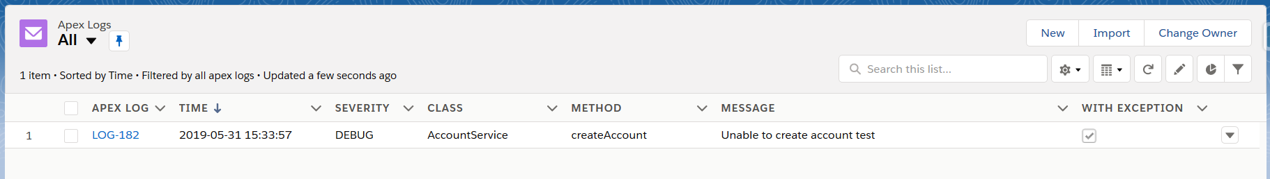 Apex Logger Example Usage