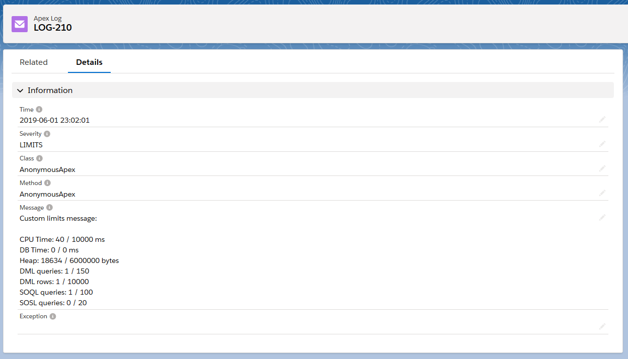 Apex Logger Example Usage