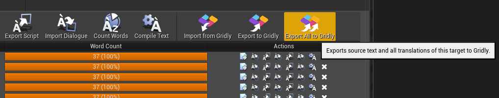 Export all to Gridly