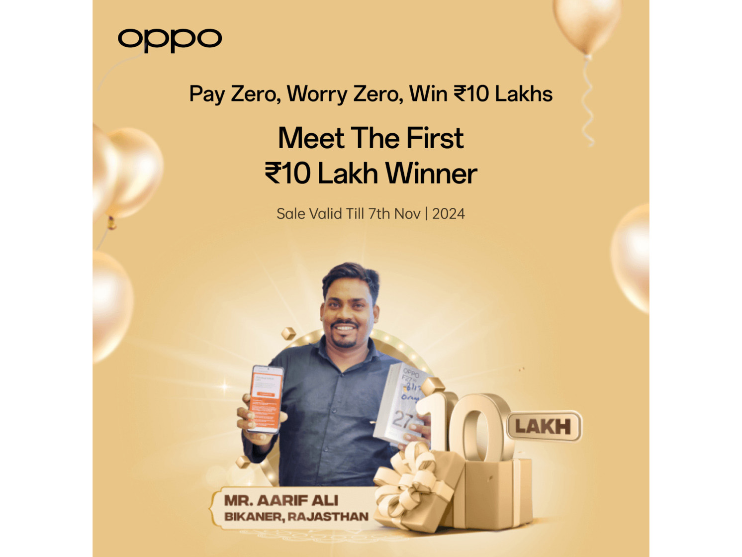 OPPO India Announces ₹10 Lakh Diwali Raffle Winners 