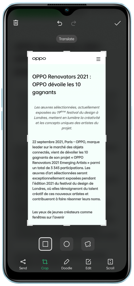 OPPO Traducción a tres dedos con Google Lens